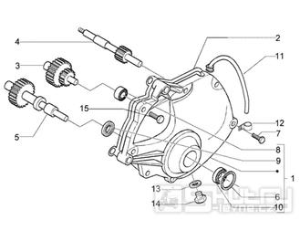 T14 Převodovka - Gilera Nexus 500ccm 4T LC do roku 2005 (ZAPM35200... , ZAPM3510...)