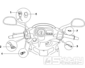 6.01 Přepínače světel a blinkrů, tlačítko startování a houkačky - Gilera Runner 50 PureJet 2005-2006 (ZAPC46200)
