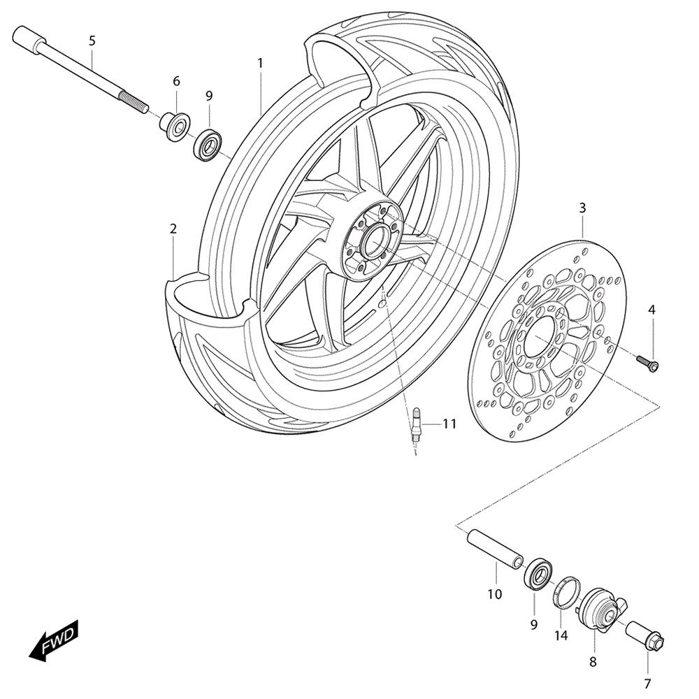 FIG37 Přední kolo - Hyosung GT 250i NE (Naked)