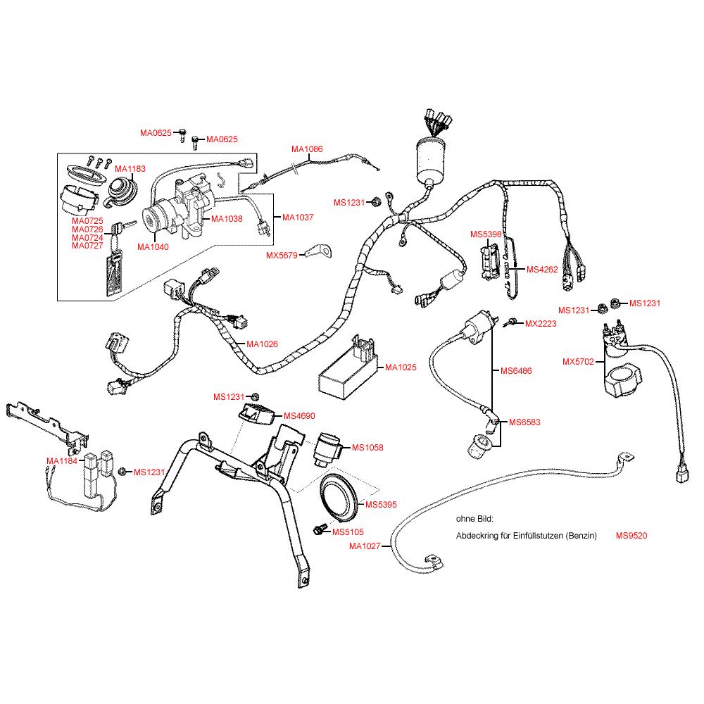 F19 Elektroinstalace a zámky - Kymco Movie XL 125