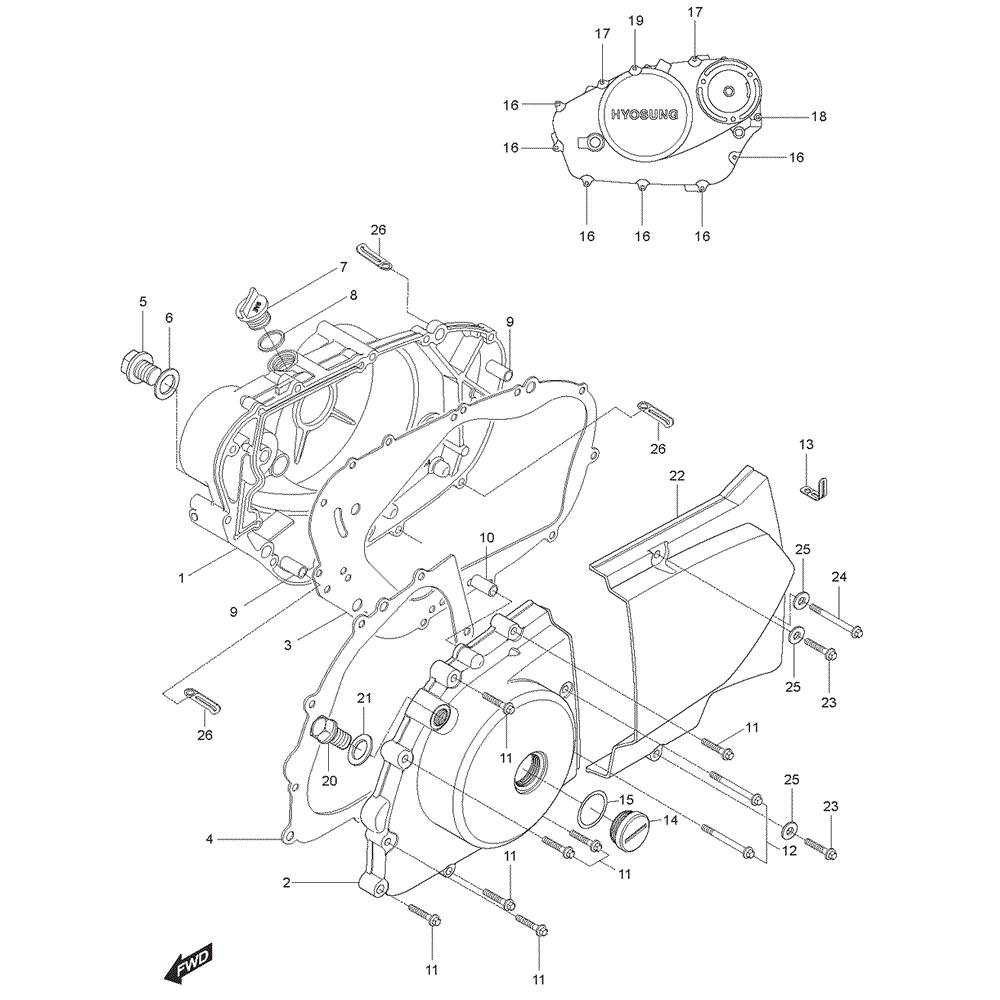 FIG05 Kryt motoru - Hyosung GT 125 NE