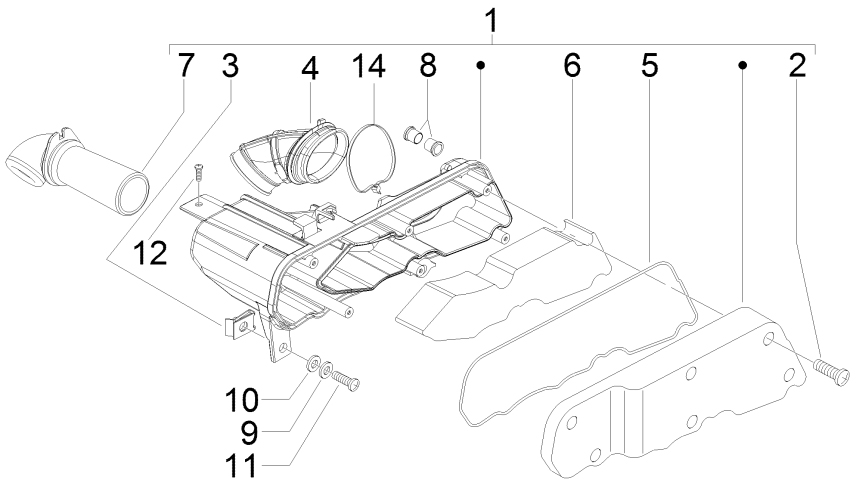 1.45 Vzduchový filtr - Gilera Runner 50 SP 2008-2009 (ZAPC46100)