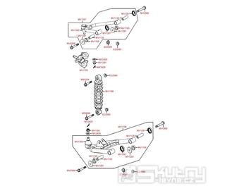 F17 Kompletní tlumiče a rameno řízení levé - Kymco KXR 250 Sport