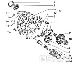 T12 Převodovka - Gilera DNA 180ccm 4T LC do 2005 (ZAPM26000...)