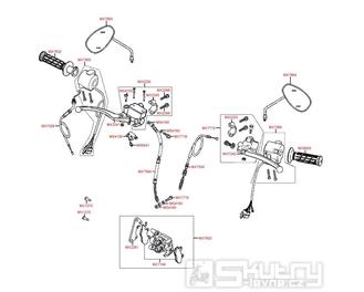 F01 Zrcátka / Gripy / Přední brzda - Kymco CK 125