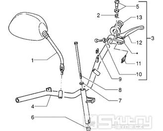 T33 Řidítka, zrcátka, levá brzda - Gilera Easy Moving 50ccm 2T AC (SSP2T0001001...)