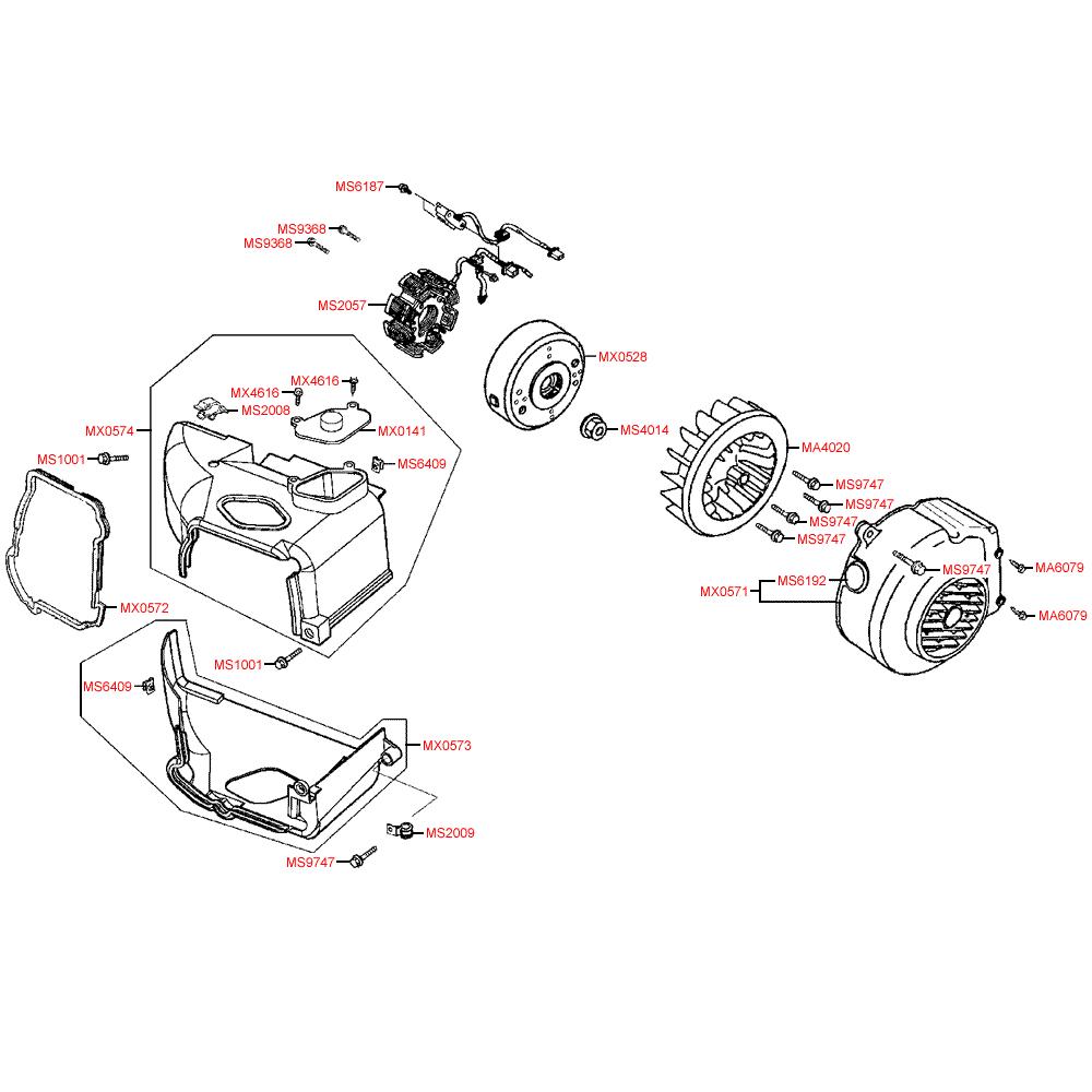 E07 Magneto dobíjení / Ventilátor - KymcoSento 50