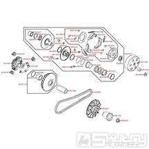 E05 Variátor a zadní řemenice - Kymco MXU 300 R