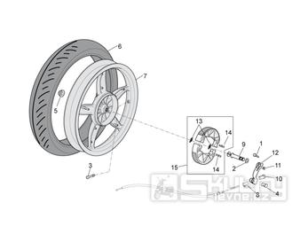 28.24 Zadní kolo, zadní brzda - Scarabeo 100 4T E3 2010-2012 (ZD4VAA00..., ZD4VAC00...)