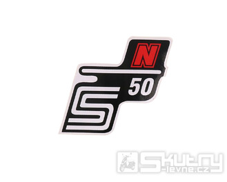 Nápis S50 N samolepicí fólie červená pro Simson S50