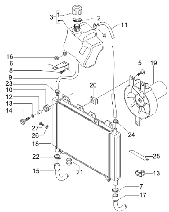 2.55 Chladič - Gilera Nexus 500 4T LC 2006-2008 (ZAPM35200)