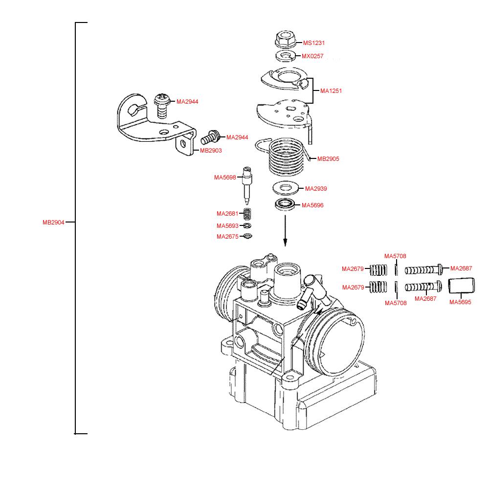 E09 Škrtící klapka - Kymco NEWSento 50i SE10BC