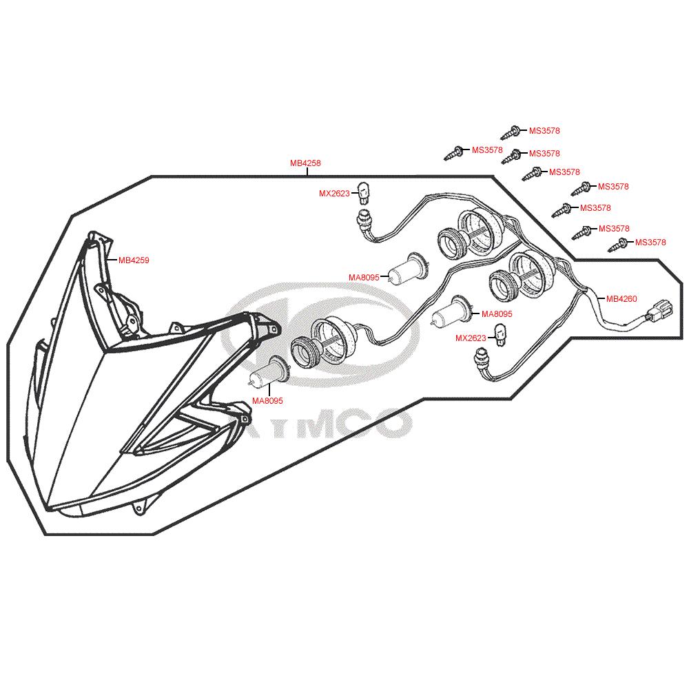F01 Přední světlo - Kymco MyRoad 700i ABS SAADAB