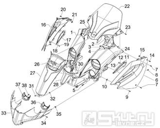 2.26 Přední kapotáž - Gilera Fuoco 500ccm 4T-4V ie E3 LT od 2013 (ZAPM83100...)