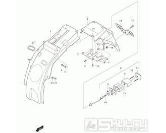 42 Zadní blatník / Osvětlení SPZ - Hyosung RT 125D Karion