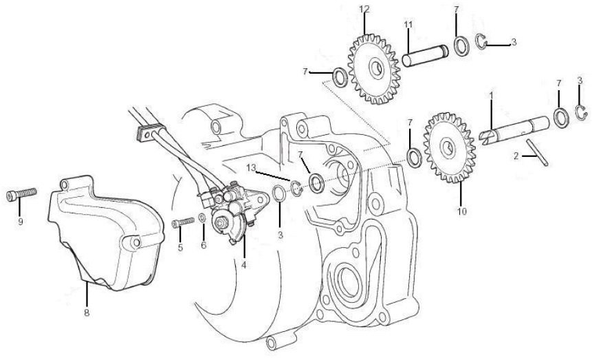 1.18 Olejové čerpadlo - Gilera SMT 50 od roku 2006, D50B0 (ZAPG12D1)