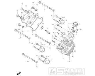 FIG01v Hlava válce přední - Hyosung GV 125M C Aquila