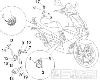 6.06 Regulátor napětí, zapalovací cívka a kabel - Gilera Runner 125 VX 4T 2006-2007 UK (ZAPM46300)