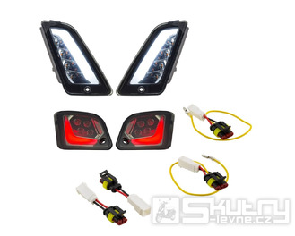 Sada LED blinkrů SIP přední a zadní tónované pro Vespa GTS, GTV, GT 125-300 (2003–2013)