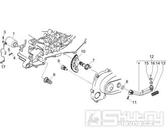 1.20 Elektrický startér motoru, nakopávací páka - Gilera Stalker 50 2T 2005-2006 (ZAPC40100)