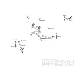 F15 Hlavní a boční stojan / nakopávací páka - Kymco Like 50 4T KG10AA