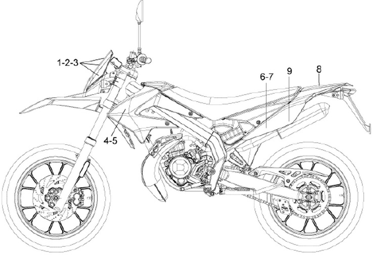 66.26 Polepy, samolepky, znaky - Gilera SMT 50 D50B0 od roku 2013