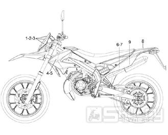 66.26 Polepy, samolepky, znaky - Gilera SMT 50 D50B0 od roku 2013