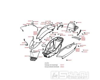 F12 Úložný prostor pro přilbu / Zadní kapotáž - Kymco Grand Dink 125