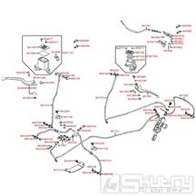 F04 Hlavní brzdový válec levý a pravý a brzdové hadice - Kymco MXU 450i LOF LC90CE