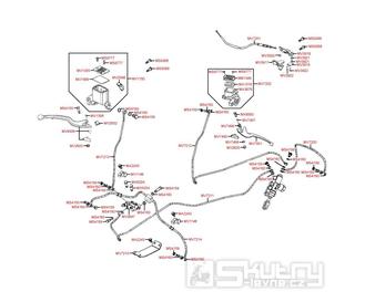 F04 Hlavní brzdový válec levý a pravý a brzdové hadice - Kymco MXU 450i LOF LC90CE