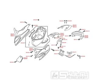 F13 Zadní kapotáž / úložný prostor pro přilbu - Kymco Curio 50 CX50 KCP, Fever 1 50 ZX50 KCA SA10AL