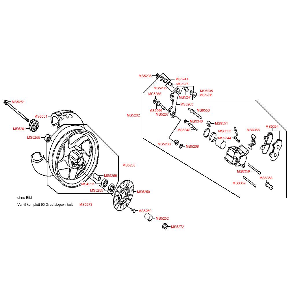 F07 Přední kolo s brzdou - Kymco Heroism 125/150