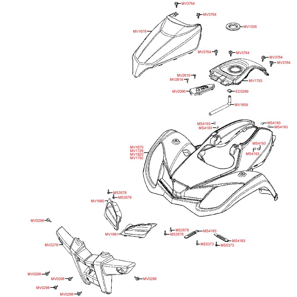 F05 Přední kapotáž - Kymco MXU 300 Wide