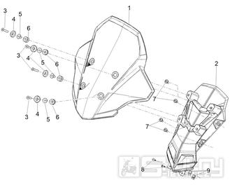 Přední plexi pro Aprilia SR GT COMPACT 125 ie 4T 4V LC 21- E5 (EMEA-EU) [RP8MD5100]