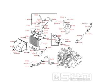 F21 Chladicí systém / vzduchové hadice variátoru - Kymco MXU 500 2WD