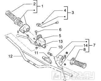 T26 Řidítka a ovládací prvky na řidítkách - Gilera GSM 50ccm EBS do 2005 (VTBC33200...)