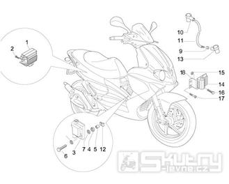 6.06 Regulátor napětí, zapalovací cívka a kabel - Gilera Runner 50 PureJet 2010-2011 (ZAPC46200)