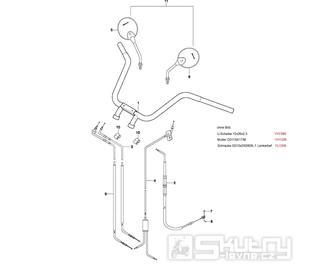 42 Řídítka / Zrcátka / Lanka - Hyosung GV 650