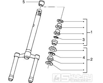 T40 Tyč řízení, ložiska - Gilera Runner 50 do roku 1999 (ZAPC14000)