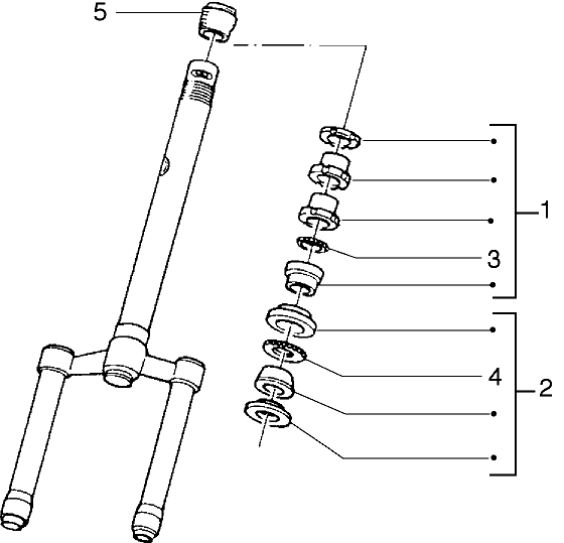 T40 Tyč řízení, ložiska - Gilera Runner 50 do roku 1999 (ZAPC14000)
