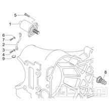 1.20 Elektrický startér motoru, nakopávací páka - Gilera Runner 50 PureJet Race CH 2006 (ZAPC46200)