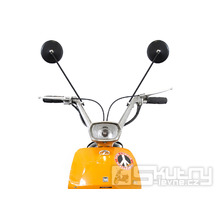 Zrcátko BGM PRO kulaté, černé, pro Lambretta Lui 50 CL, Lui 75 S, SL, Luna, Vega, Cometa