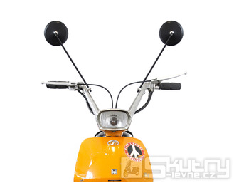Zrcátko BGM PRO kulaté, černé, pro Lambretta Lui 50 CL, Lui 75 S, SL, Luna, Vega, Cometa
