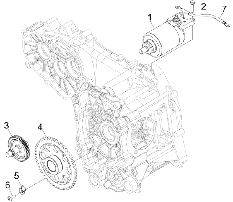 1.20 Elektrický startér motoru - Gilera Nexus 125ie 4T LC 2009 (ZAPM35700)