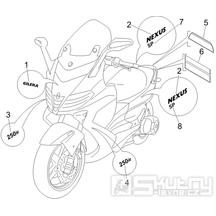 2.38 Samolepky, loga - Gilera Nexus 250 SP 4T LC 2006-2007 UK (ZAPM35300)