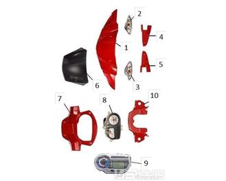 Tachometr, blinkry, krycí plasty řidítek - Kentoya Viron 125ccm