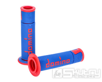 Sada gripů Domino A450 On-Road Racing modrá / červená s otevřenými konci