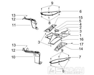 2.31 Středový plast, stupačky - Gilera Runner 50 SP -SC- 2006 (ZAPC461000)