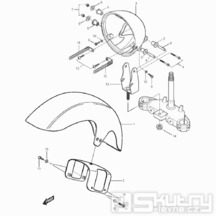 36 Přední blatník / Držák předního světla - Hyosung GT 125 N (Naked)