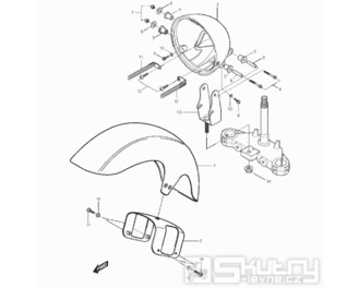 36 Přední blatník / Držák předního světla - Hyosung GT 125 N (Naked)
